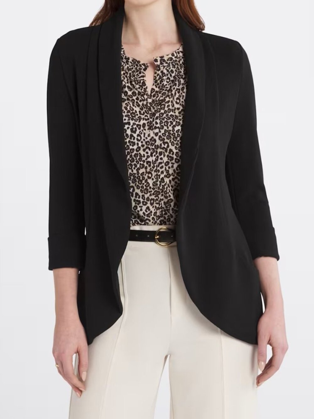 FrenchMauve Melanie Knit Tunic Blazer, Black, Large, NWT